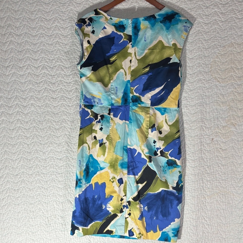 Apt. 9 Teal, Blue & Yellow Floral Sheath Mini Dress - Picture 5 of 5
